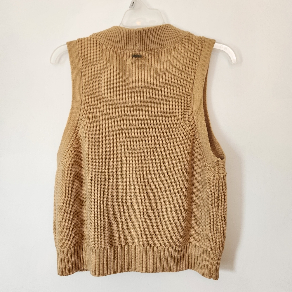 Volcom Tan Oversized Button Down Sweater Vest Siz… - image 4